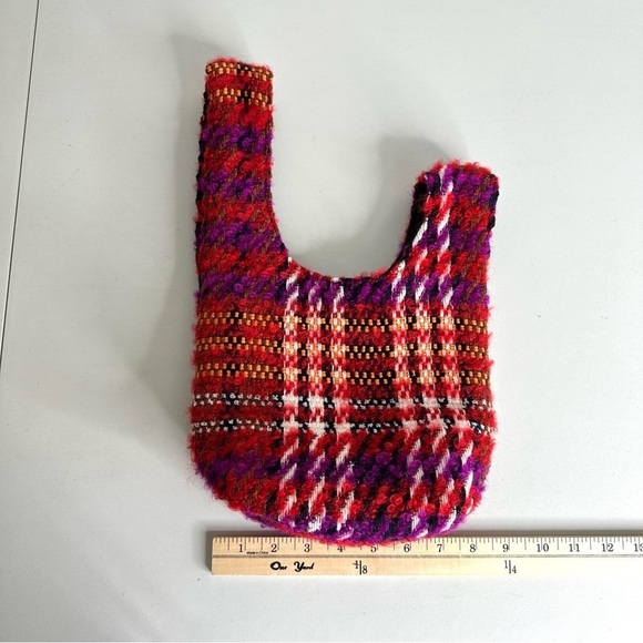 Carlton Yaito Wool Flannel Knot Bag Multicolor Small Purse - Picture 9 of 13